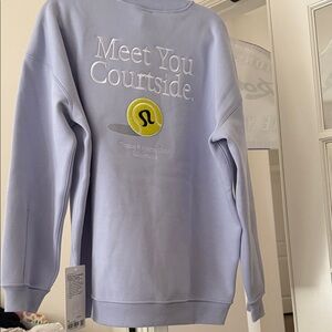 Lululemon women’s oversized 'Meet You Courtside' Light Lavender Crewneck Sweater